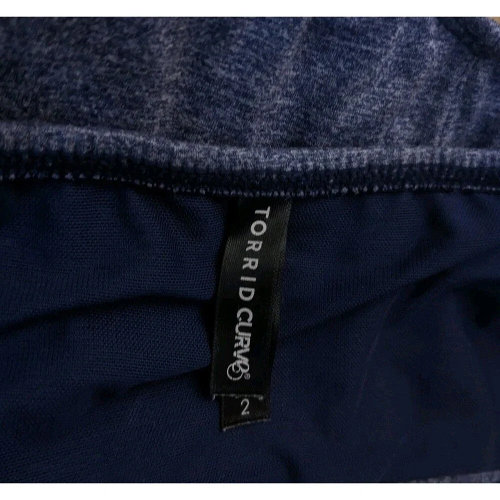 Torrid Curve Women Sports Bra 2 Denim Blue Bralette Wireless Convertible 1506500